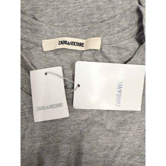 Zadig & Voltaire Men's Ted Hc Ktda T-shirt Gray Printed Cotton XS NWT 214081 - Picture 7 of 7